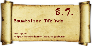Baumholzer Tünde névjegykártya
